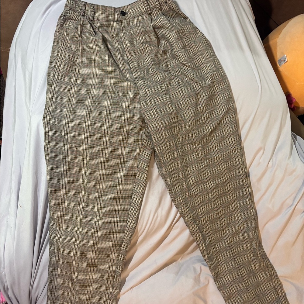 Vintage Worthington Plaid Tan Pants